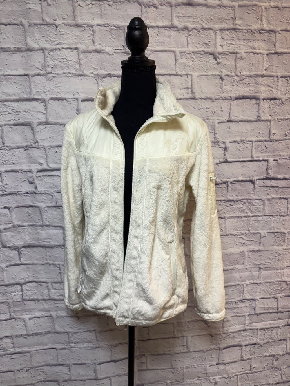 Nike ACG Cream Teddy Jacket with Stand Collar